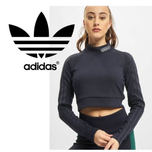 adidas Tops - 🆕 ADIDAS RETRO LUXURY CROPPED LONG SLEEVE TEE SZ  MED #HL0056